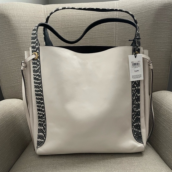 COACH HARMONY HOBO 33 IN COLORBLOCK WITH SNAKESKIN DETAIL New Authentic - Picture 2 of 15